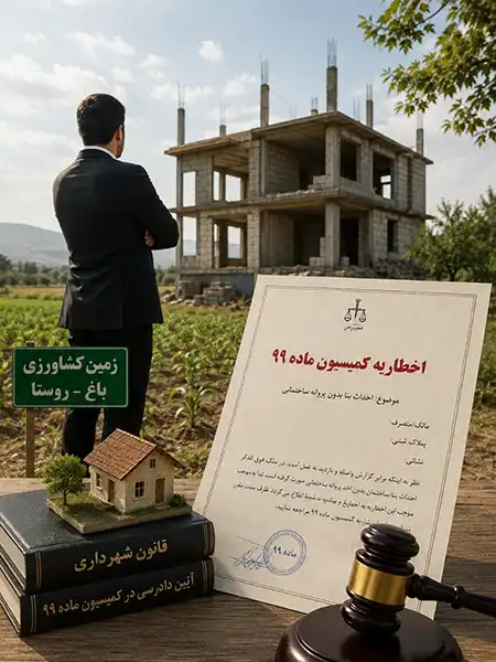 وکیل کمیسیون ماده ۹۹ شهرداری | دفاع در تخلفات ساختمانی خارج از محدوده شهر