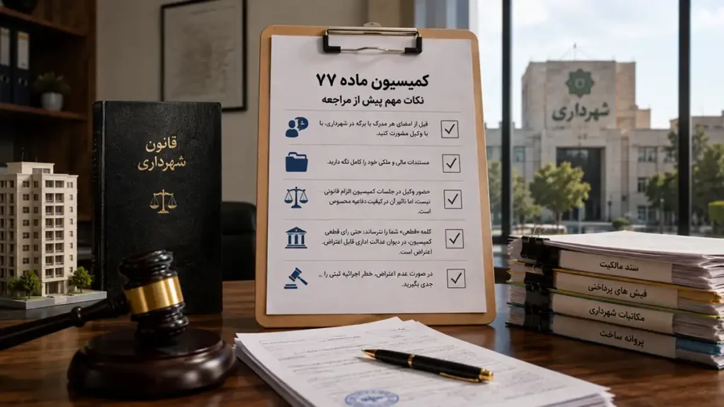 نکات کاربردی پیش از مراجعه به کمیسیون ماده ۷۷