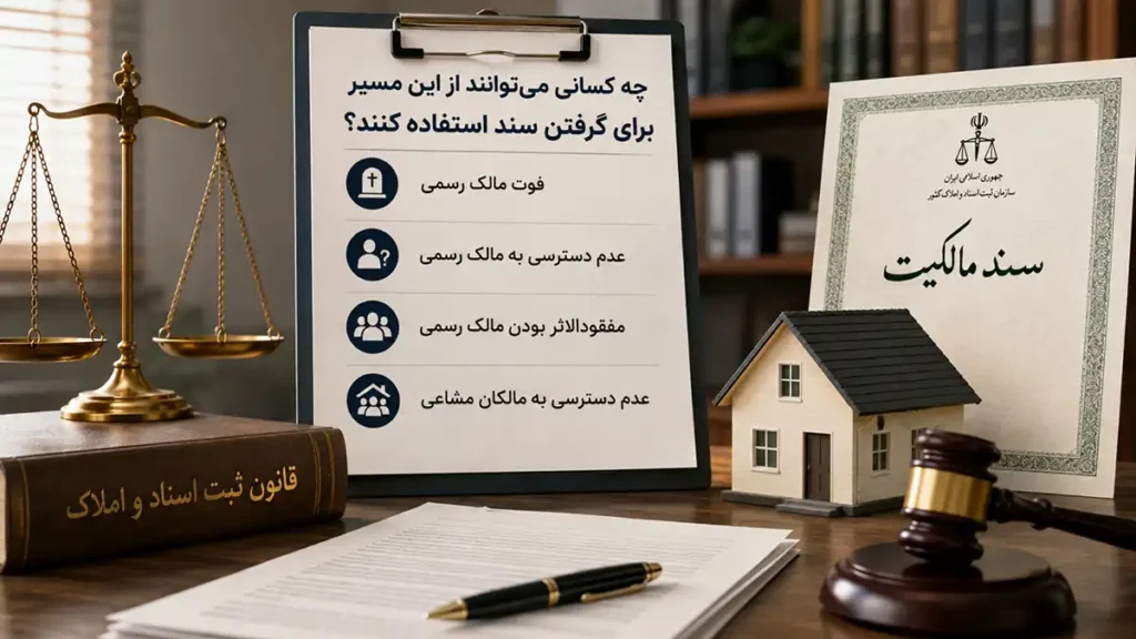 چه کسانی می‌توانند از این مسیر برای گرفتن سند استفاده کنند؟