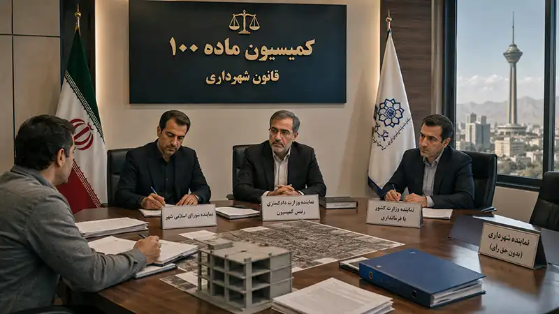کمیسیون ماده ۱۰۰ از چه اعضایی تشکیل می‌شود؟