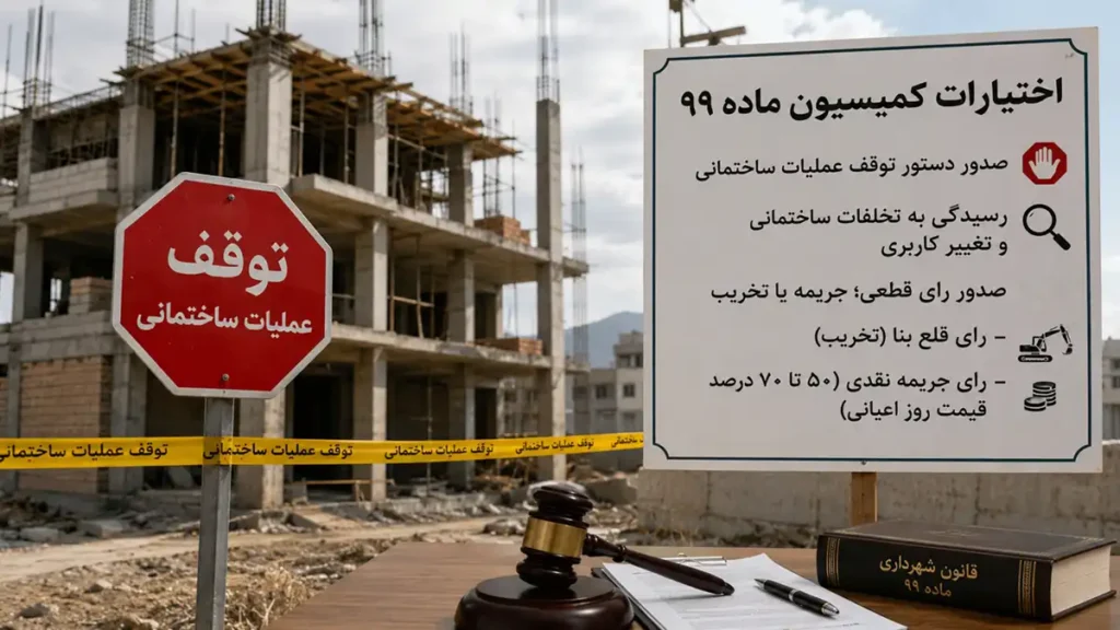 کمیسیون ماده ۹۹ چه اختیاراتی برای رسیدگی و اقدام دارد؟