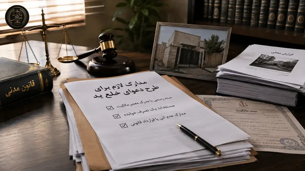 مدارک لازم برای طرح دعوای خلع ید