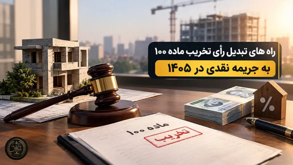 راه های تبدیل رای تخریب ماده ۱۰۰ به جریمه نقدی در ۱۴۰۵