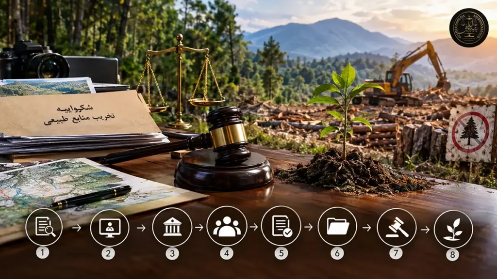 مراحل شکایت کیفری تخریب منابع طبیعی گام به گام